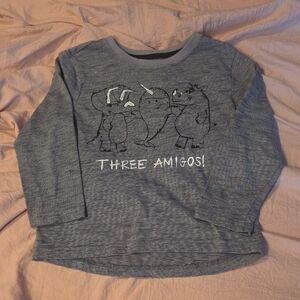 Okie Dokie Gray 'Three Amigos' Long Sleeve Tee